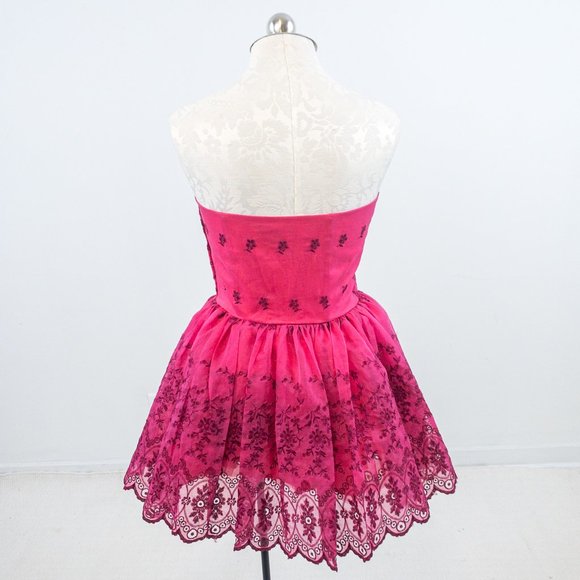 Betsey Johnson Silk Boho Princess Top Dress Pink - Picture 4 of 9